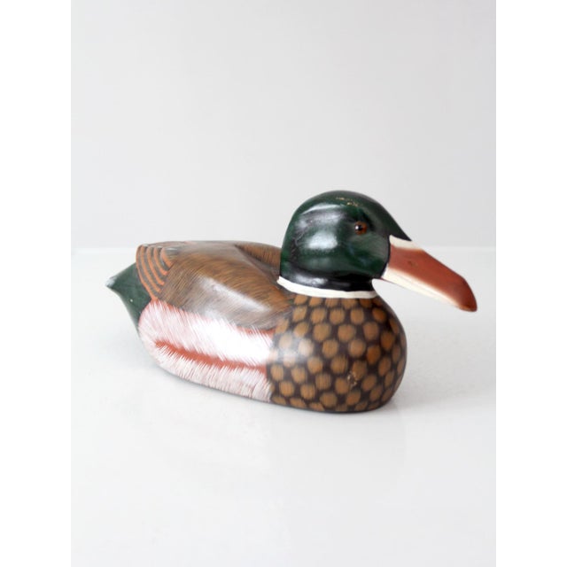 Wood Vintage Hand Painted Wood Mallard Duck Decoy For Sale - Image 7 of 15