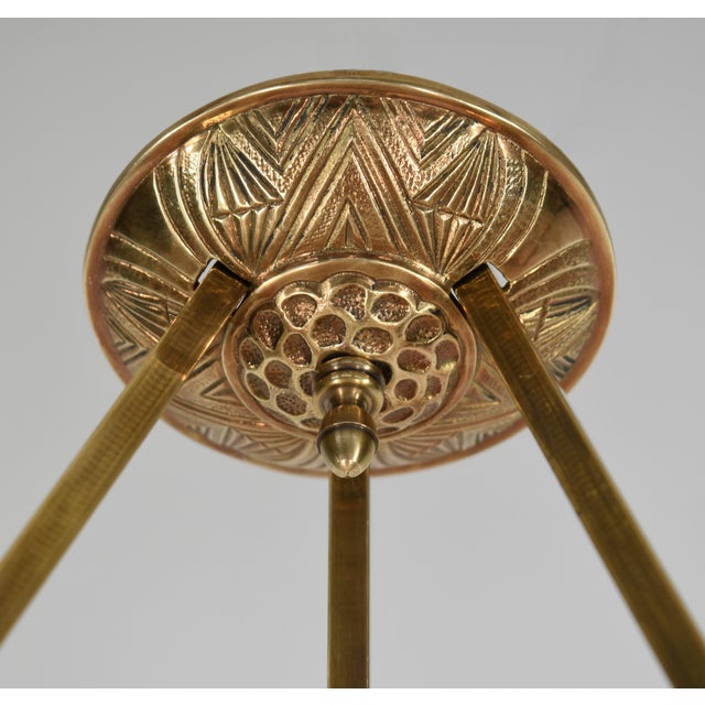 Orange French Art Deco Pendant Light by Charles Schneider 1925 France For Sale - Image 8 of 10