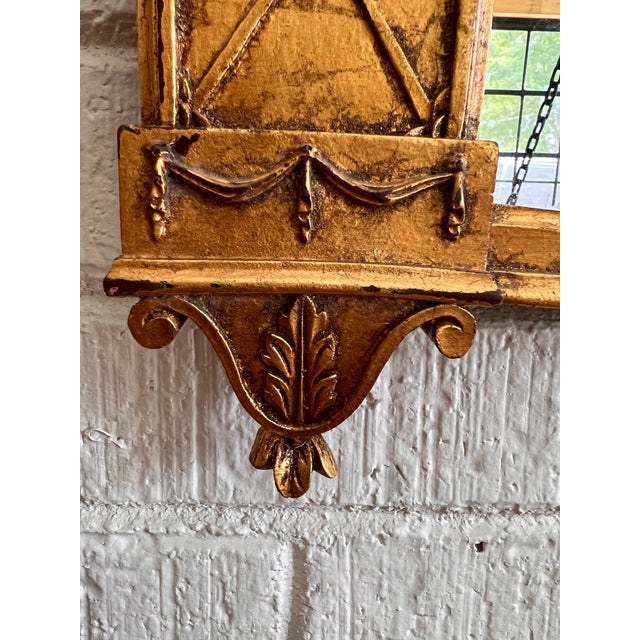 French Louis XVI Style Giltwood Trumeau Mirror 45” H X 27” W For Sale - Image 11 of 12