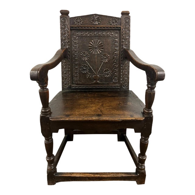 17th Century English Wainscot Armchair For Sale