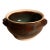 Vintage Signed Wabi Sabi Studio Pottery Stoneware Bowl With Sculptural Handles in a Earthy Brown & Green Glaze For Sale