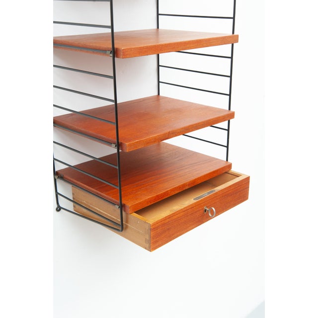 Mid-Century Modern String Wall Shelf from Kajsa & Nisse Strinning, 1950s For Sale - Image 3 of 8