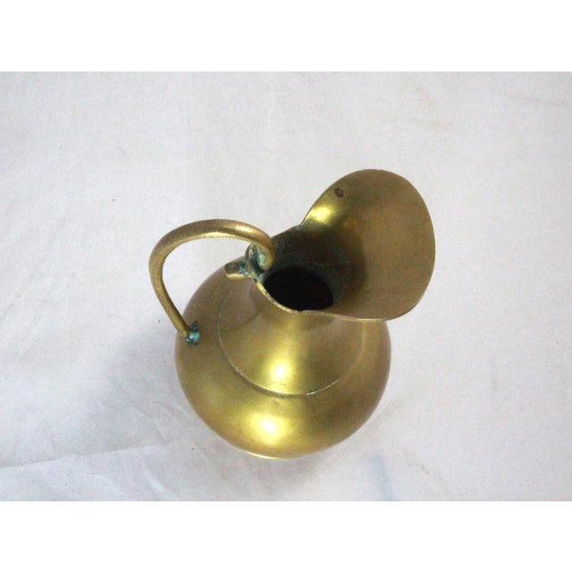 Metal Vintage Solid Brass Pitcher For Sale - Image 7 of 7