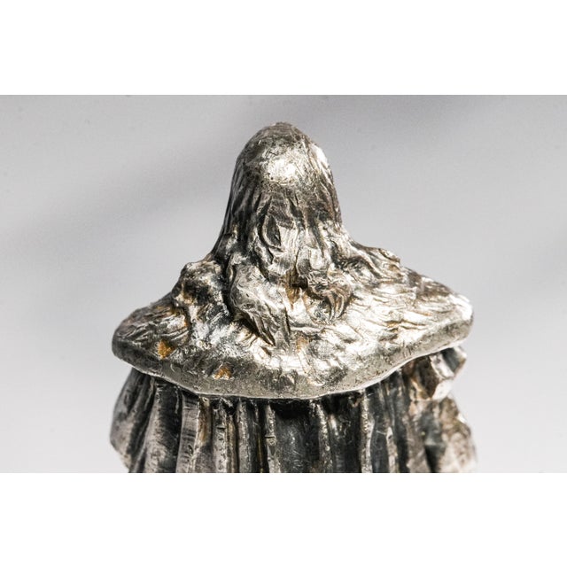 Neat Antique Art Nouveau Silver Gilt Bronze Albrecht Dürer Statue Miniature Desk Wax Seal For Sale - Image 13 of 15