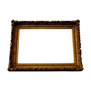 Antique Ornate French Mirror Original Gold Patina For Sale