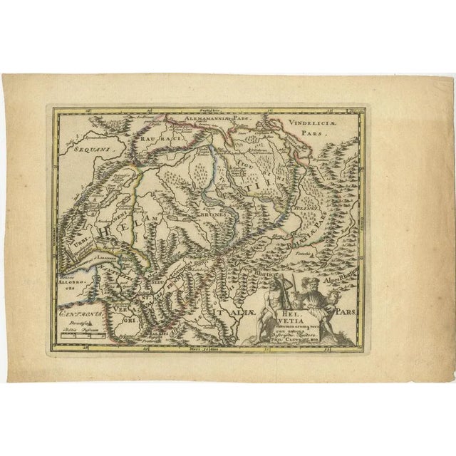 Antique Engraved Map of Helvetia or Switzerland, 1729 For Sale - Image 3 of 7