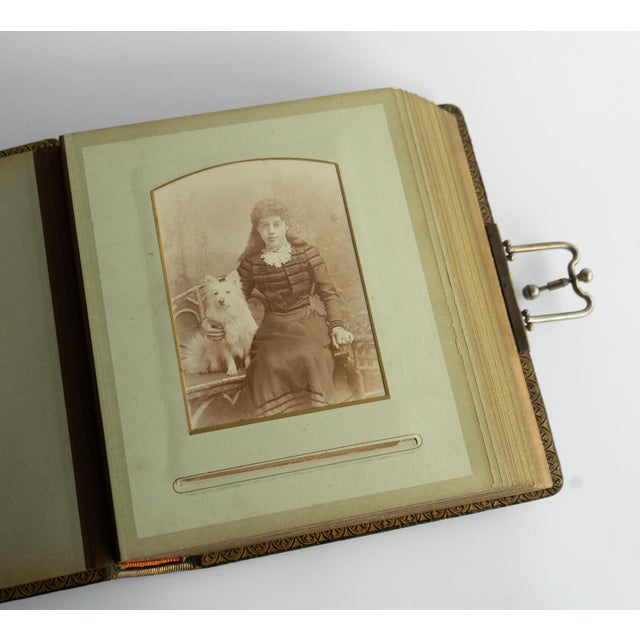 Antique Victorian Green Crocodile Skin Leather Photograph Album and Contents, Late 19th Century For Sale - Image 14 of 17