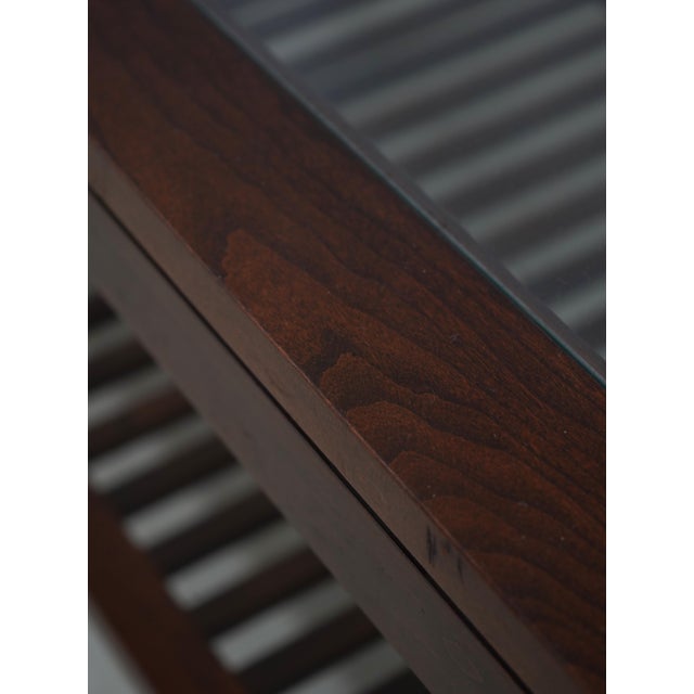 Stickley Cherry Mission Style Two-Tier Glass Top Coffee Table For Sale - Image 11 of 12