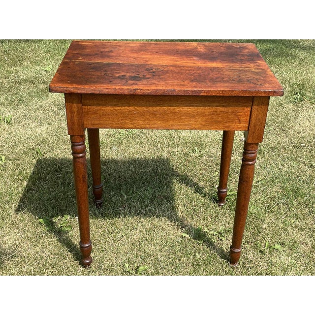 Early 1800's Primitive Side Table With One Drawer, Square Nails For Sale - Image 13 of 16