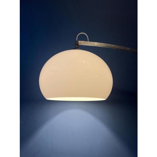 Silver Vintage Space Age Arc Floor Lamp in the style of Guzzini For Sale - Image 8 of 13