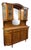 Double-Body Sideboard with Mirror and Red Marble Top, 1940s For Sale