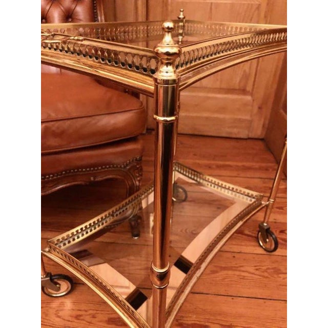 Hollywood Regency Bar Trolley in Brass, 1950s, in Very Good conditions. Designed 1960 to 1969