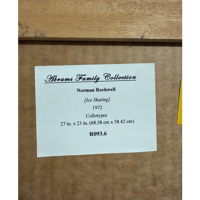 Realism Norman Rockwell Original Lithograph Ice Skating Hand Signed Americana, 1976 For Sale - Image 3 of 12