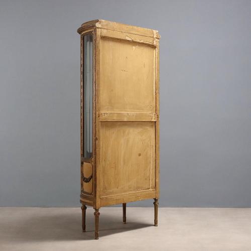 Gold Neoclassical Style Showcase Cabinet For Sale - Image 8 of 9