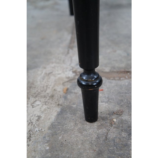 Hitchcock Style Black Lacquered Harvest Stenciled Secretary Writing Desk For Sale - Image 10 of 14