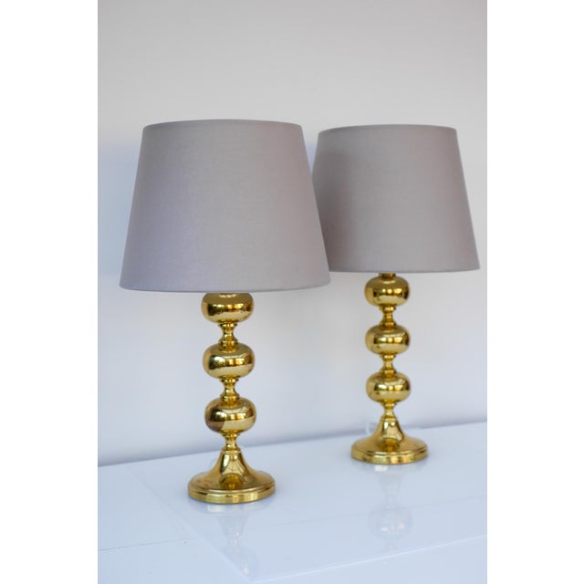 Scandinavian Modern Space Age Brass Table Lamps from Nafa, Sweden, 1970s, Set of 2 For Sale - Image 18 of 18