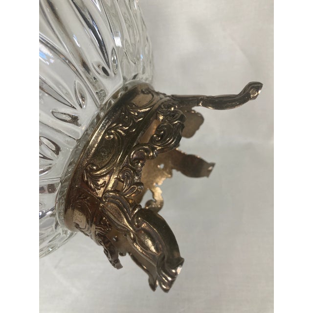 1950s Federal Glass Two-Tiered Serving Candy Dish With Brass Base For Sale - Image 11 of 12