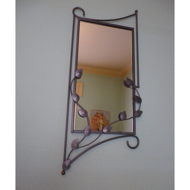 Mirror with Grey Metal Frame, 1970s For Sale - Image 12 of 13