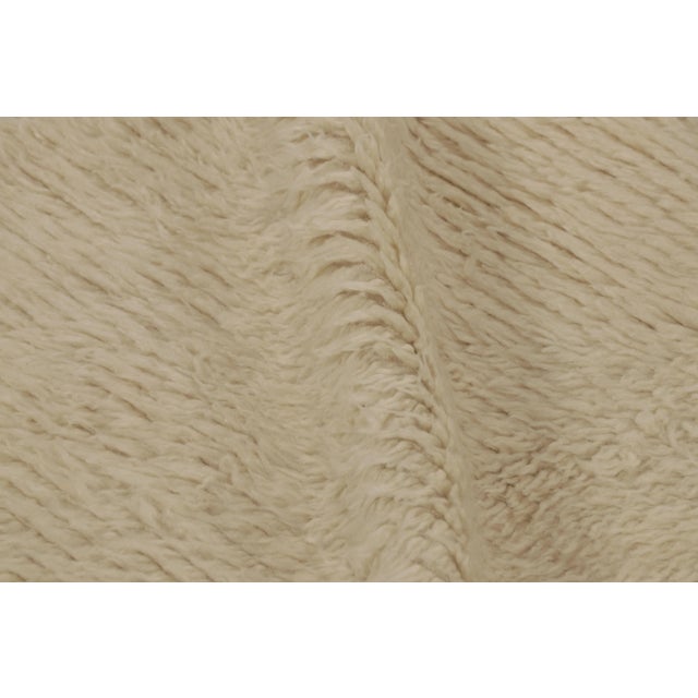 Textile Vintage Turkish Tulu Rug, Beige Wool With Soft Pile - Rug & Kilim For Sale - Image 7 of 8