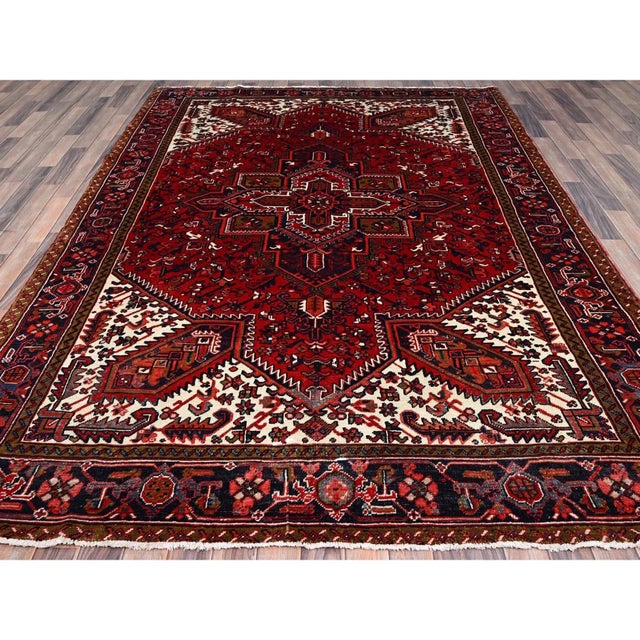 Persian 1960s Red Semi Antique Persian Rug For Sale - Image 3 of 12