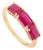 2.14 Carat Natural Ruby Three-Stone Band Ring for Her in 14k Solid Gold Size 6 For Sale