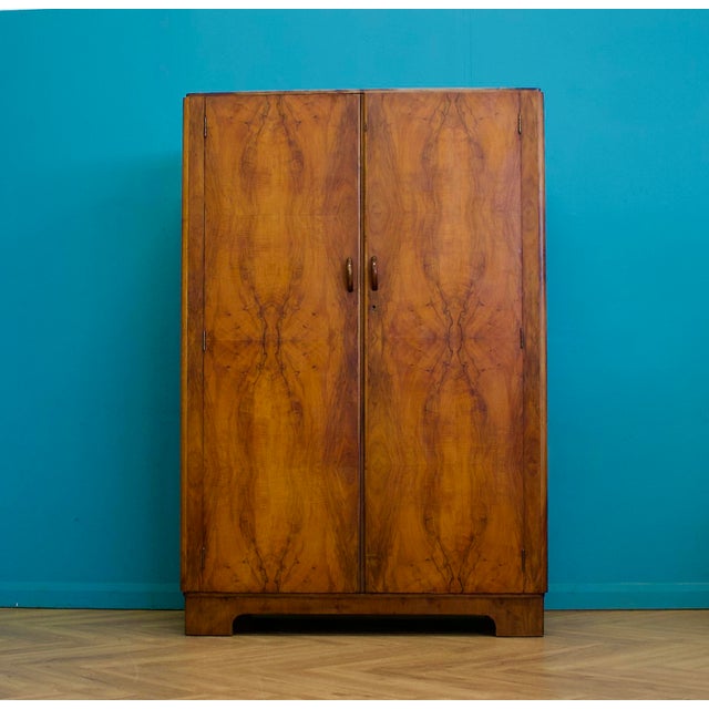 Art Deco Wardrobe in Walnut, 1930s For Sale - Image 10 of 10