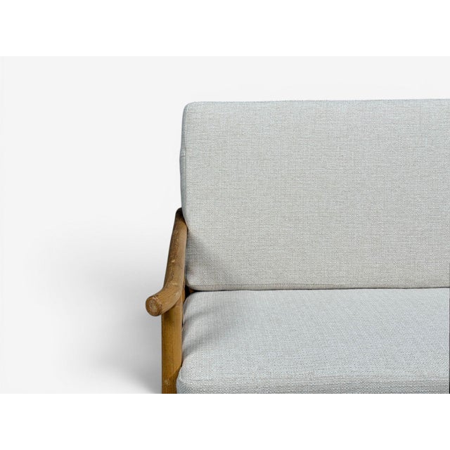 Wood Ficks Reed, Two Seater Sofa, Bamboo, Cane, White Fabric, Usa, 1950s For Sale - Image 7 of 15