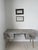 Description - One of a kind black and white modern bone inlay handcrafted desk with brass hardware. Two desk drawers and...