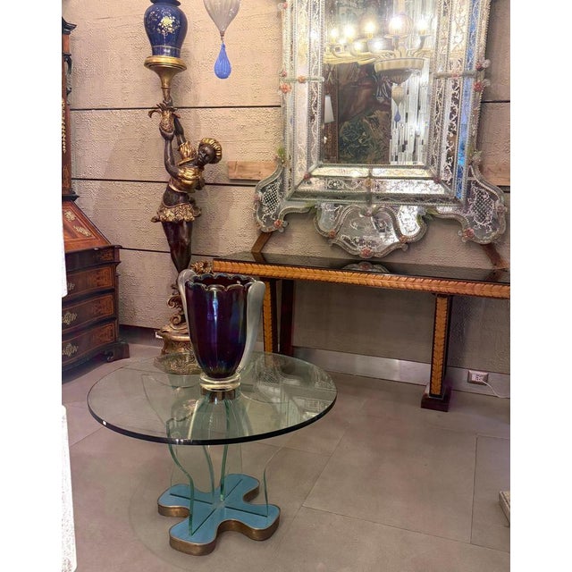 Gold Art Deco Style Iridescent Murano Glass Vase, 1980s For Sale - Image 8 of 11