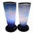 Gallery Quality Pair of Signed Art and Numbered Murano Style Glass Lamps, Cobalt Blue With Iridescent Pattern For Sale