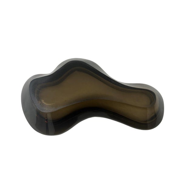 Glass Vintage Mid Century Modern Amoeba Glass Ashtray 1970s For Sale - Image 7 of 8