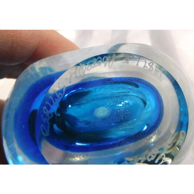 Glass Steven Correia Turquoise Blue Art Glass Perfume Bottle # 26899 For Sale - Image 7 of 10