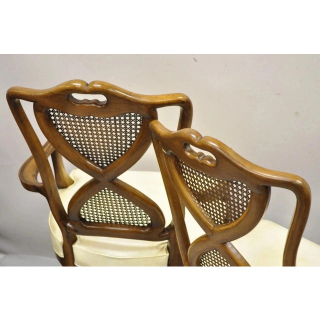 Brown Mid 18th Century French Provincial Hollywood Regency Pretzel Cane Back Dining Chair - Set of 8 For Sale - Image 8 of 12