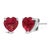 Discover the quintessence of elegance with these heart-shaped red ruby stud earrings, exquisitely cradled in 14K white...