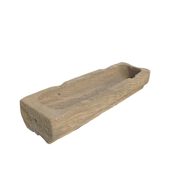 Chinese 70" Inch Long Hand Chiseled Stone Trough 63 For Sale - Image 3 of 11