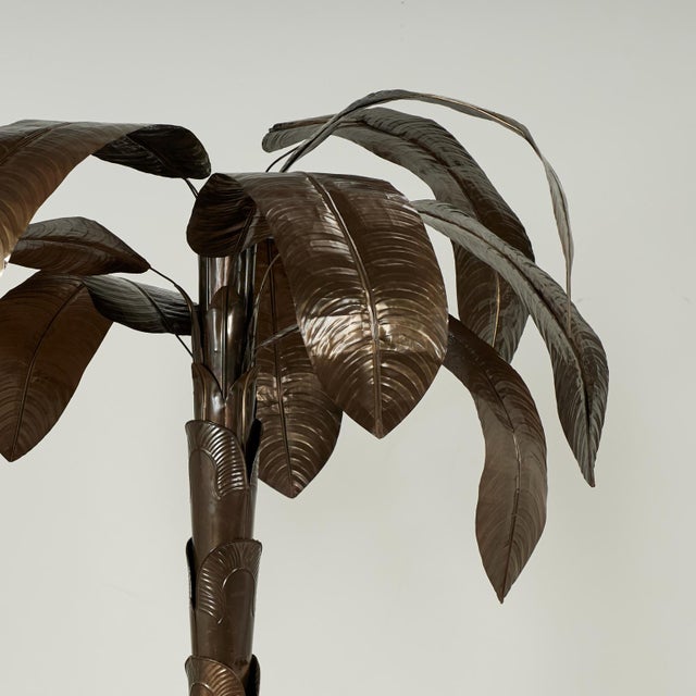 Vintage Brass Palm or Banana Tree Sculpture For Sale - Image 9 of 13
