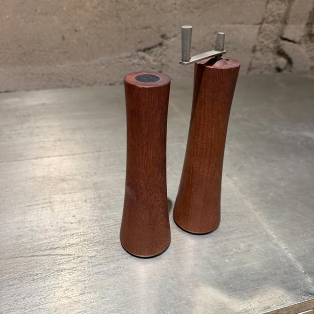 Mid-Century Modern Mid-Century Modern Teakwood Salt and Pepper Shaker Set Laurids Lonborg Denmark For Sale - Image 3 of 8