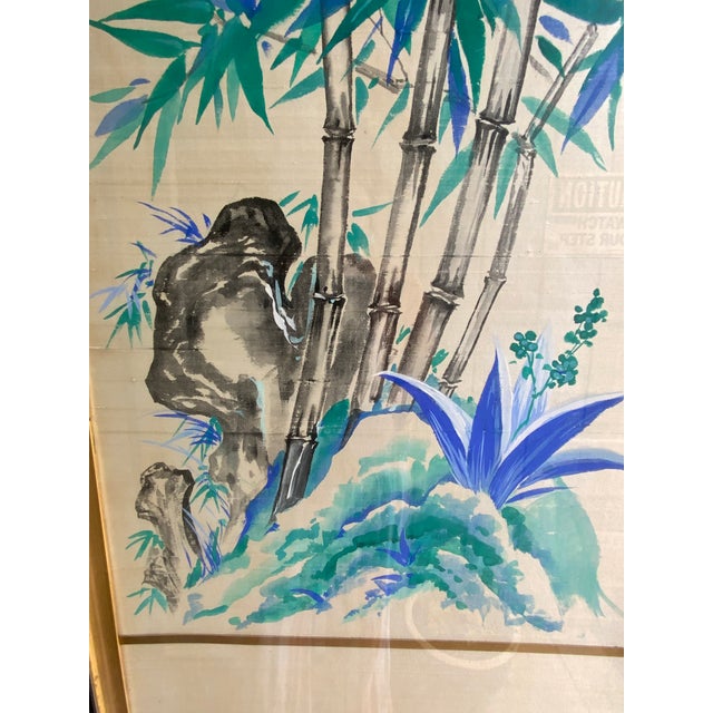 Mid 20th Century Mid 20th Century Watercolor on Silk For Sale - Image 5 of 12