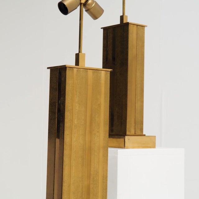 Large Brass Table Lamps by Willy Daro, Belgium, 1970s, Set of 2 For Sale - Image 6 of 12