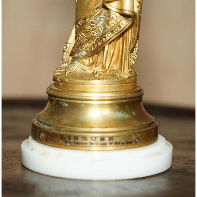 Albert Ernest Carrier-Belleuse, Reading Lady, 19th Century, Gilt Bronze For Sale - Image 6 of 18