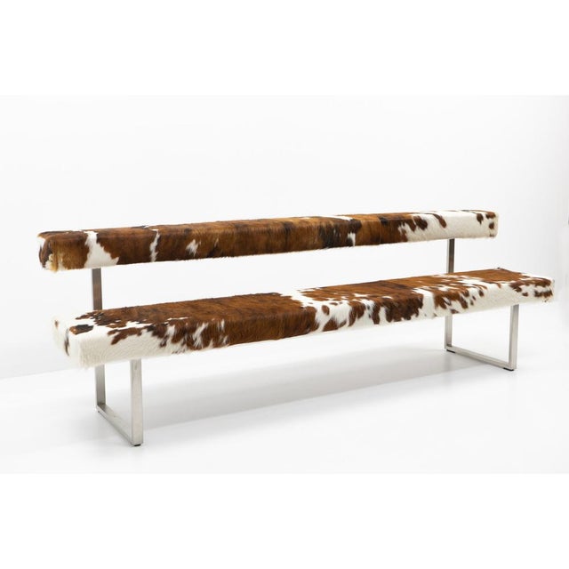 Postmodern Swiss Design Permesso Bench in Cowhide from Girsberger, 2008 For Sale - Image 3 of 14