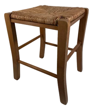 Vintage Mid Century French Rush "Paille" Stool