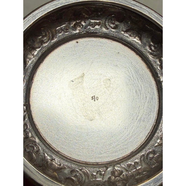 Metal Antique WMF Silver on Bronze Centerpiece With Lobmeyr Quadrafoil Footed Bowls For Sale - Image 7 of 8