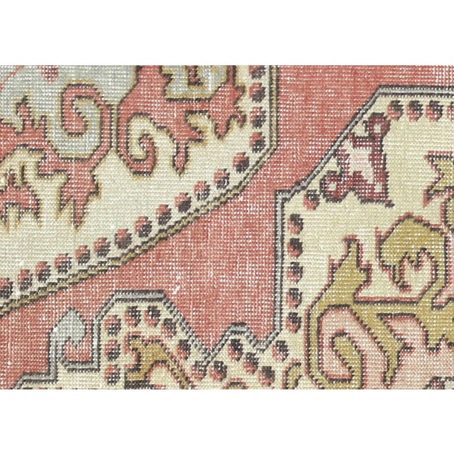 1960s Turkish Oushak Rug. Handwoven with wool on wool foundation in the Oushak region of Western Turkey. The Anatolian...