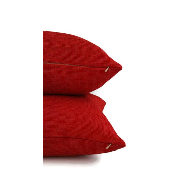 Harlequin Bakari Weaves Azizi Cherry Red Pillow Cover For Sale - Image 4 of 5
