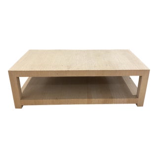 Serena and Lily Blake Raffia Rectangular Coffee Table For Sale