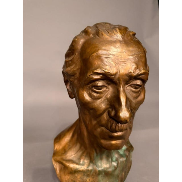 Wood 19th-Century Bronze Bust Signed A. Q. Harise, Circa 1840 For Sale - Image 7 of 15