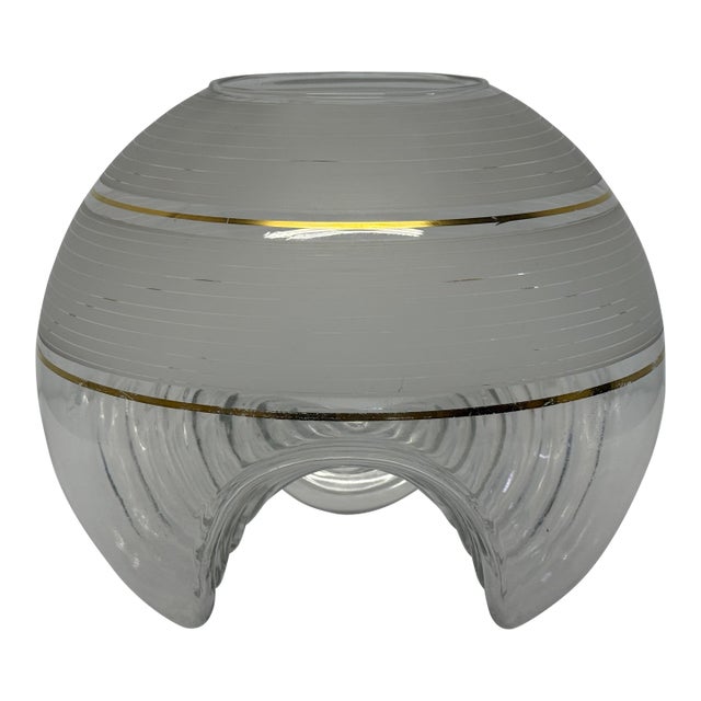 Italian Murano Glass Vase With Ribbed Base by Mazzega Circa 1960s. For Sale