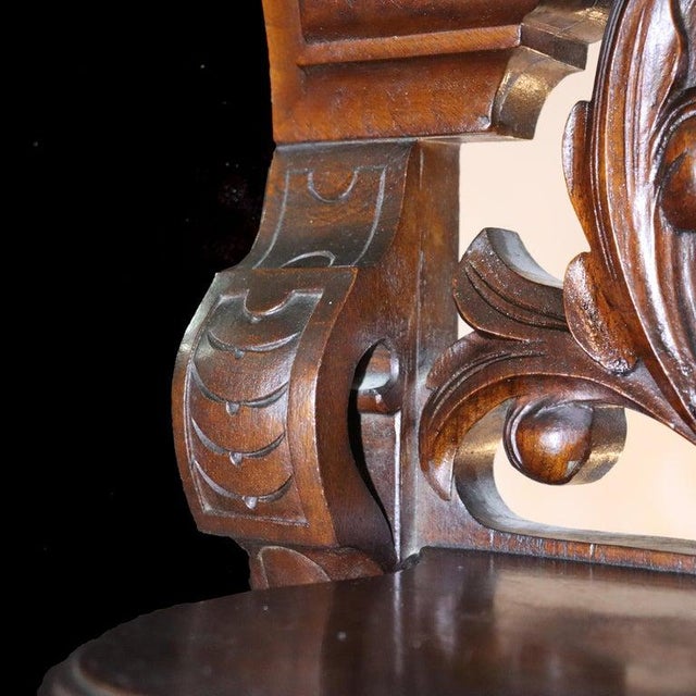 Antique Rococo Revival Carved Walnut Rouge Marble Top Pier Mirror C1890 For Sale - Image 14 of 18