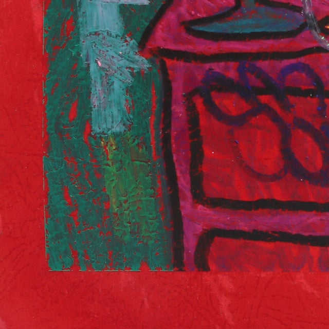 Still Life 4 - Original Abstract Still Life Oil Pastel Painting on Paper by Valerie Etitinwo For Sale - Image 4 of 6